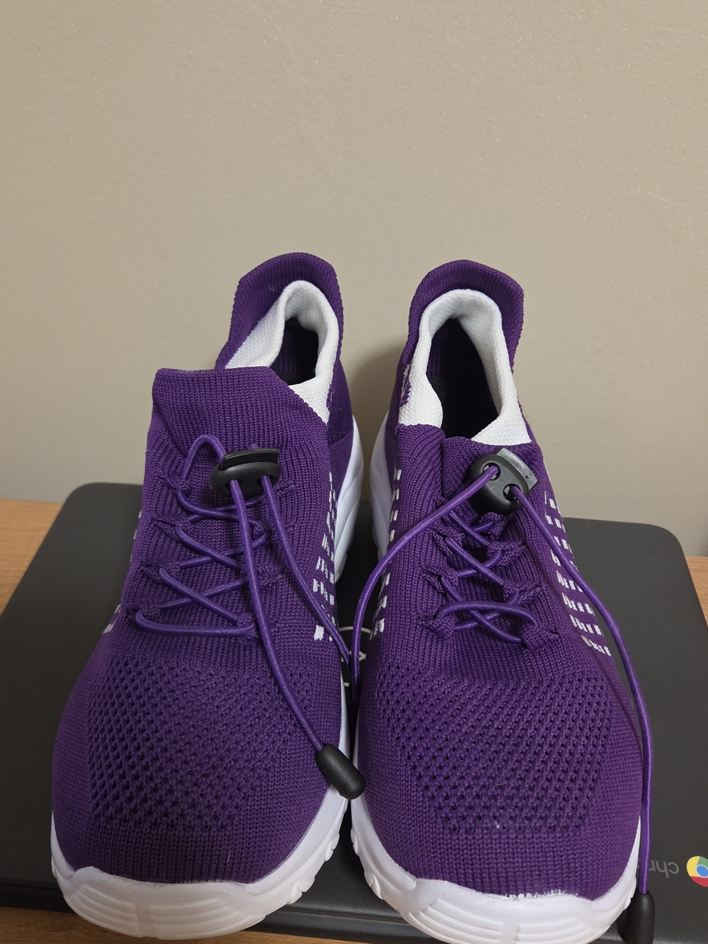 Comfortwear Purple Knit Athletic Sneakers with White Soles